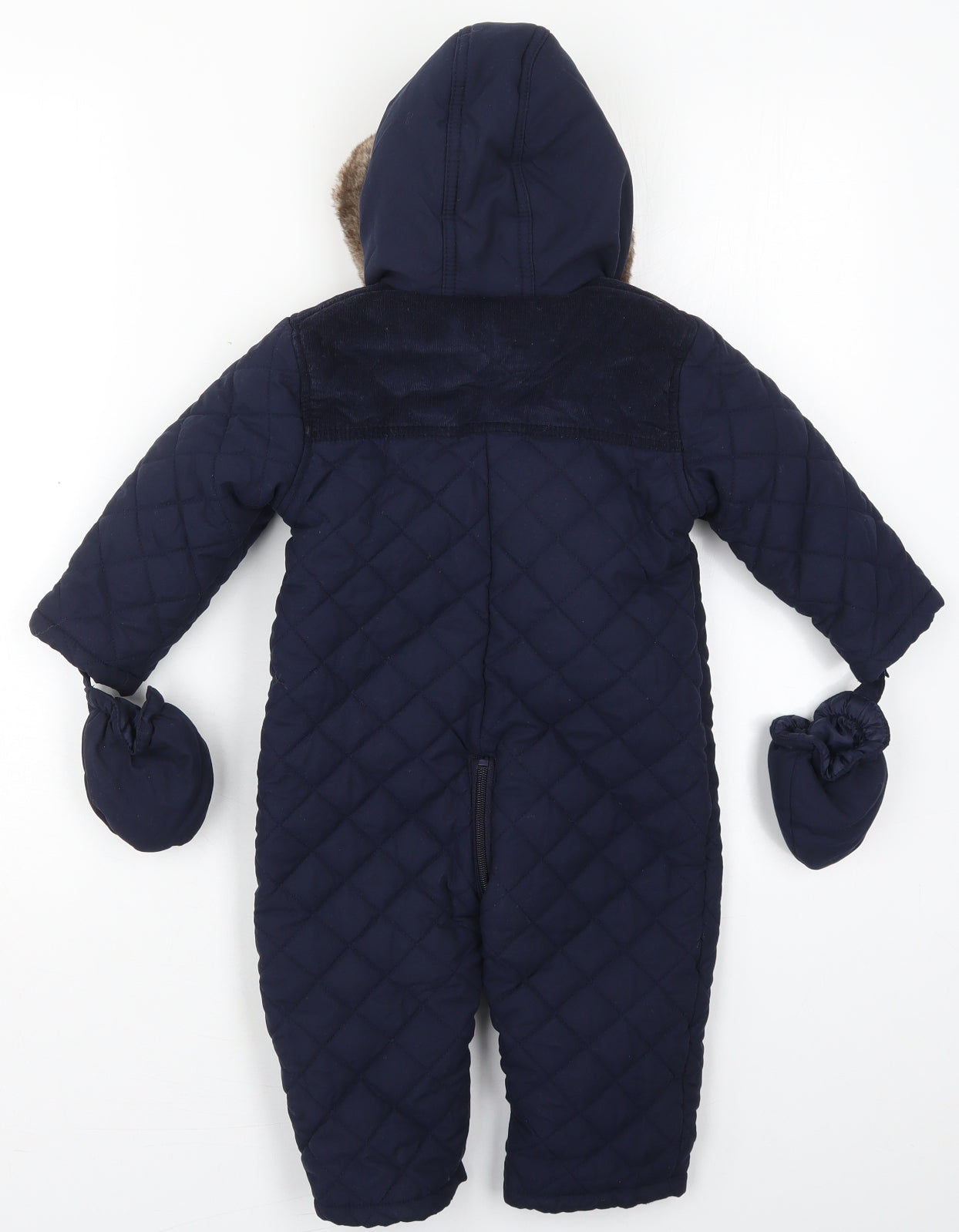 George Baby Blue   Quilted Coat Size 12-18 Months   Zip
