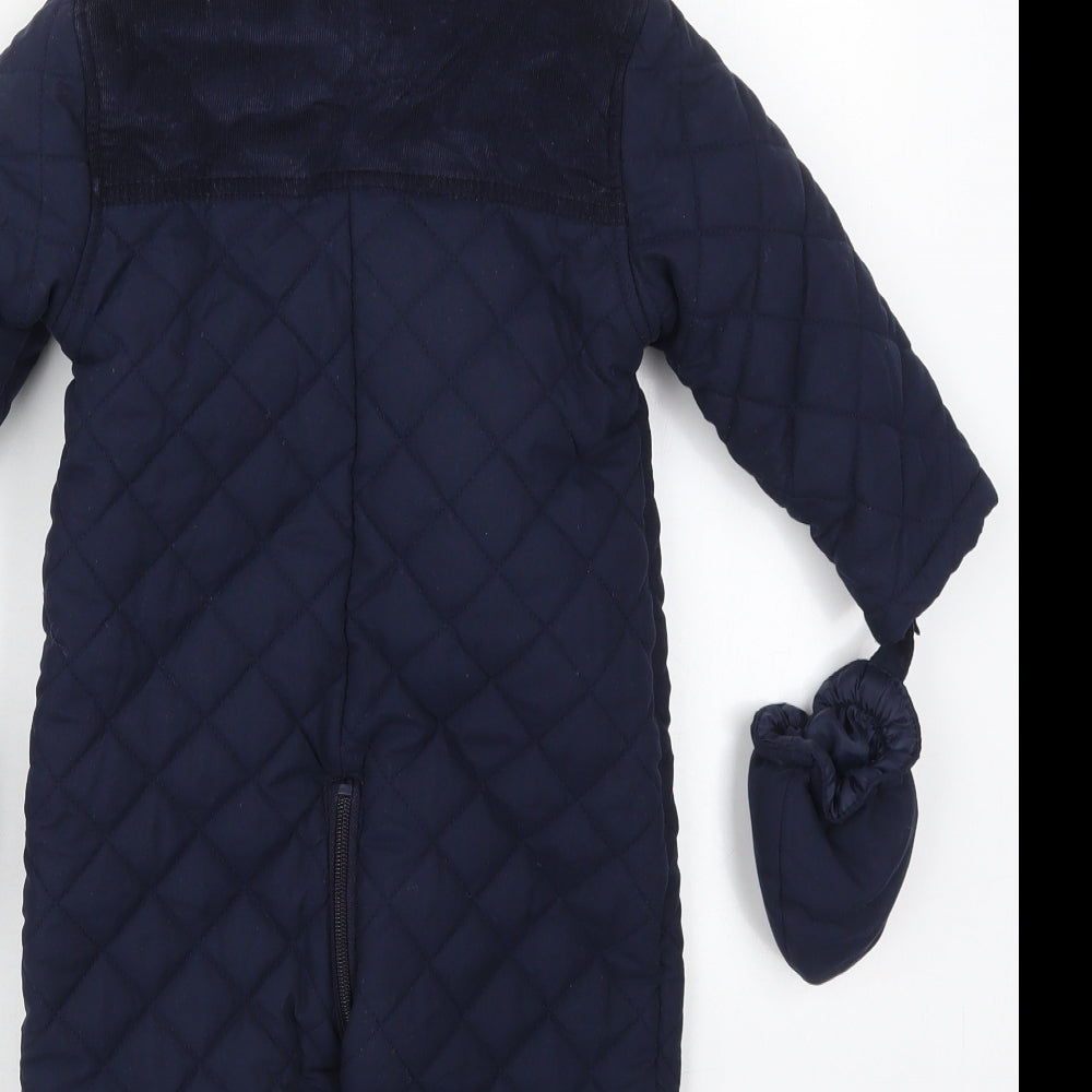 George Baby Blue   Quilted Coat Size 12-18 Months   Zip