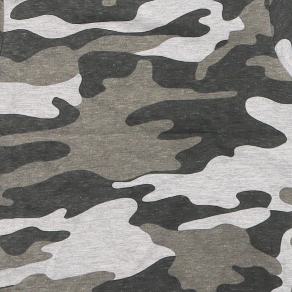 NEXT Boys Grey Camouflage Cotton Basic T-Shirt Size 6-9 Months Crew Neck Pullover