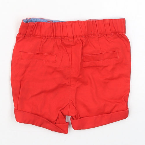 Primark Boys Red  Cotton Cropped Trousers Size 18-24 Months  Button