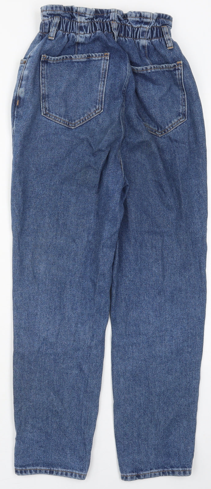 New Look Womens Blue  Cotton Mom Jeans Size 6 L25.5 in Regular Button