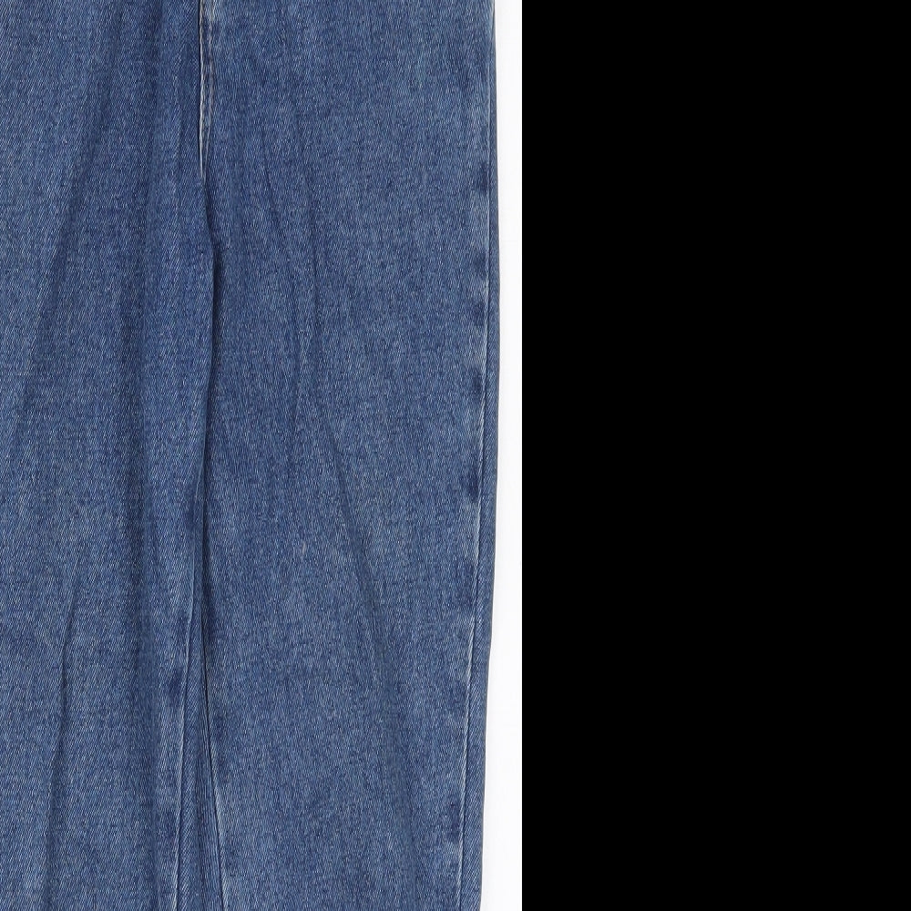 New Look Womens Blue  Cotton Mom Jeans Size 6 L25.5 in Regular Button