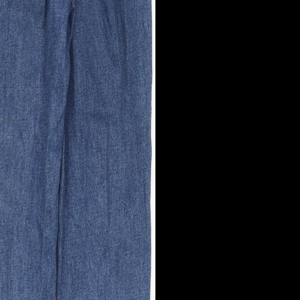 New Look Womens Blue  Cotton Mom Jeans Size 6 L25.5 in Regular Button
