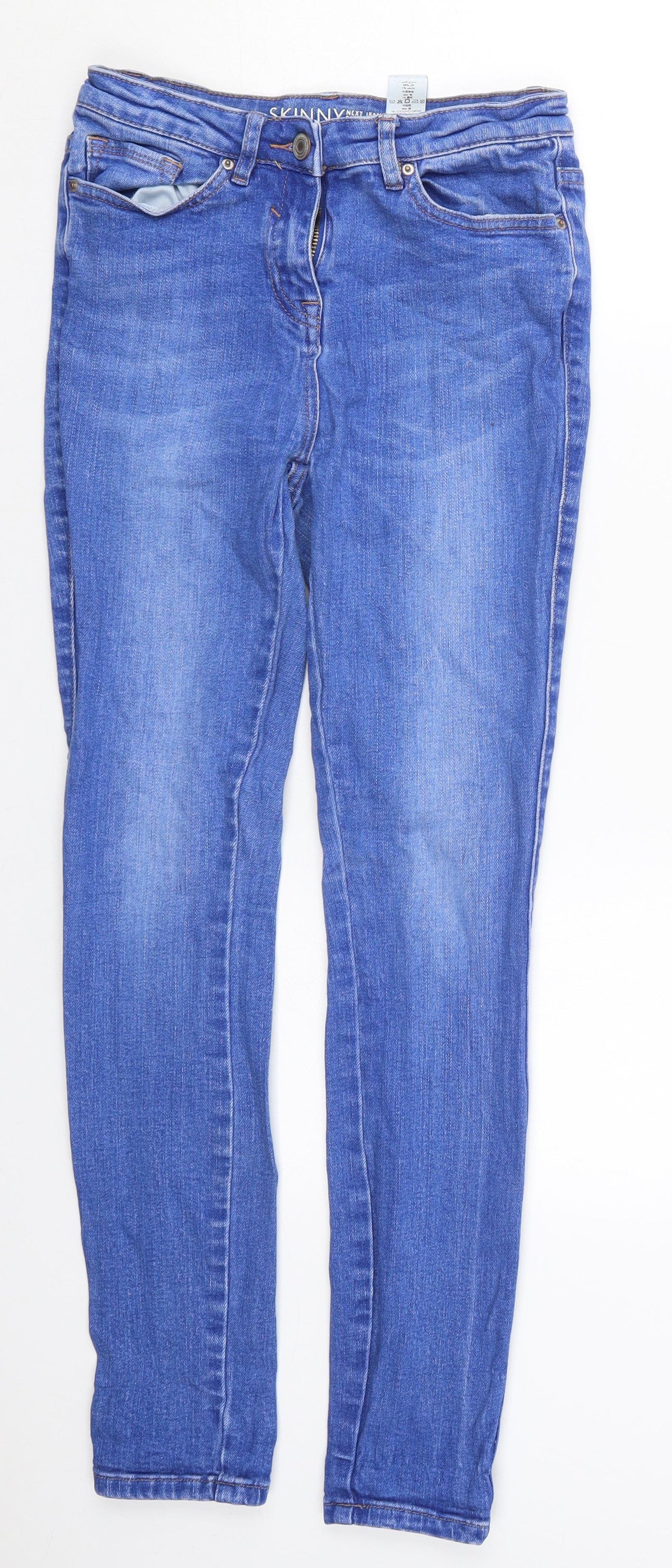 NEXT Womens Blue  Cotton Skinny Jeans Size 6 L27 in Regular Button