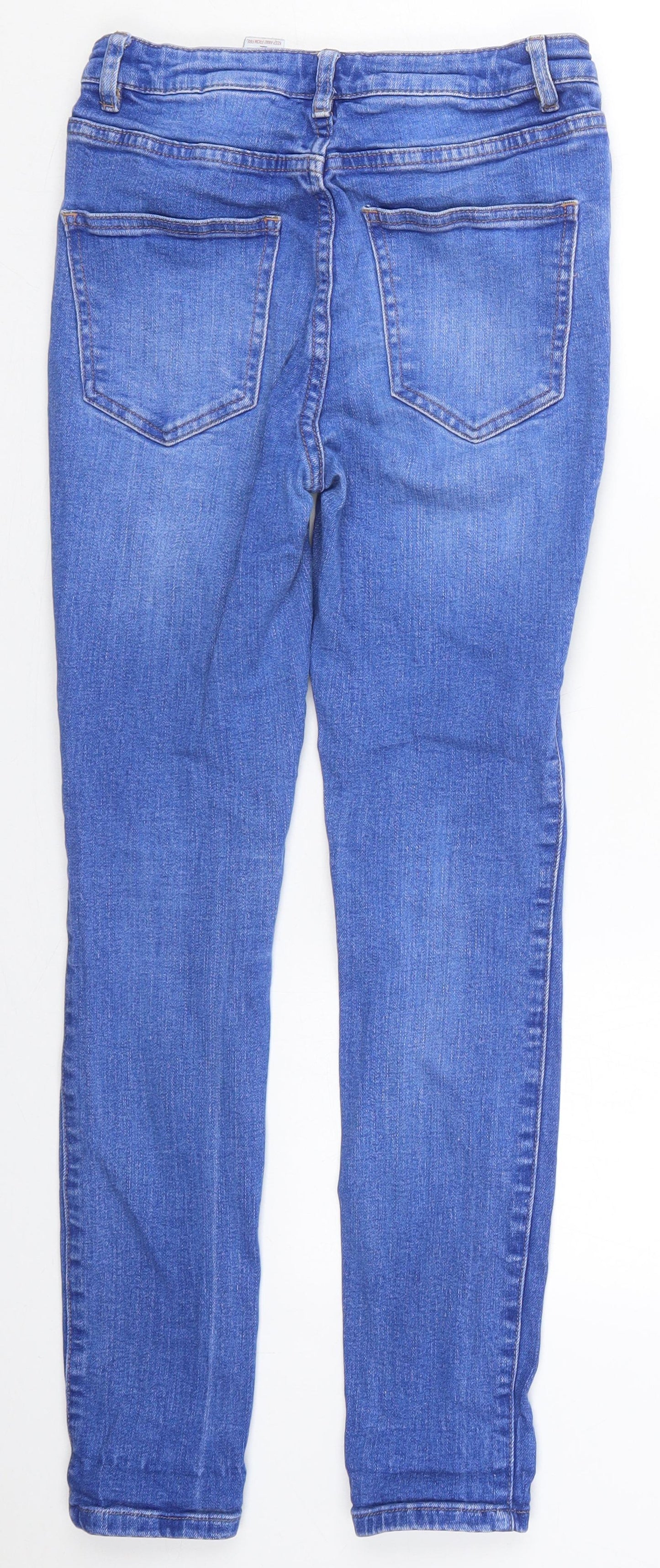 NEXT Womens Blue  Cotton Skinny Jeans Size 6 L27 in Regular Button