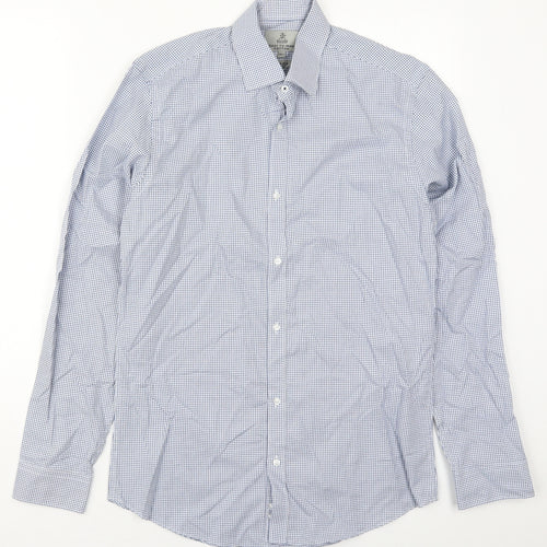 Taylor & Wright Mens Blue Geometric Cotton  Button-Up Size 14.5 Collared Button