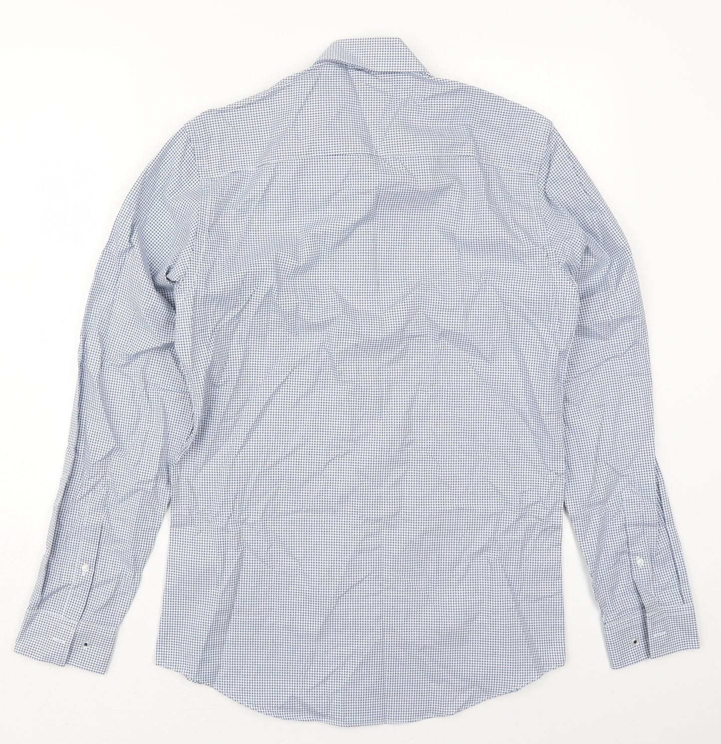 Taylor & Wright Mens Blue Geometric Cotton  Button-Up Size 14.5 Collared Button