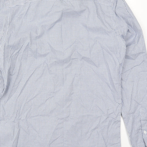 Taylor & Wright Mens Blue Geometric Cotton  Button-Up Size 14.5 Collared Button