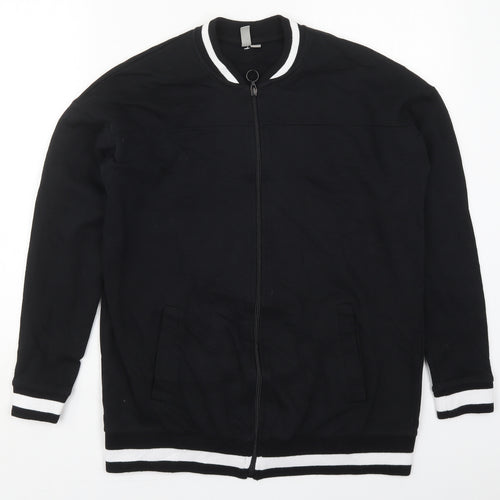 ASOS Womens Black  Cotton Full Zip Sweatshirt Size 10  Zip