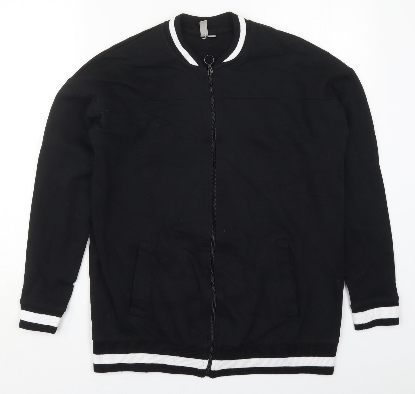 ASOS Womens Black  Cotton Full Zip Sweatshirt Size 10  Zip