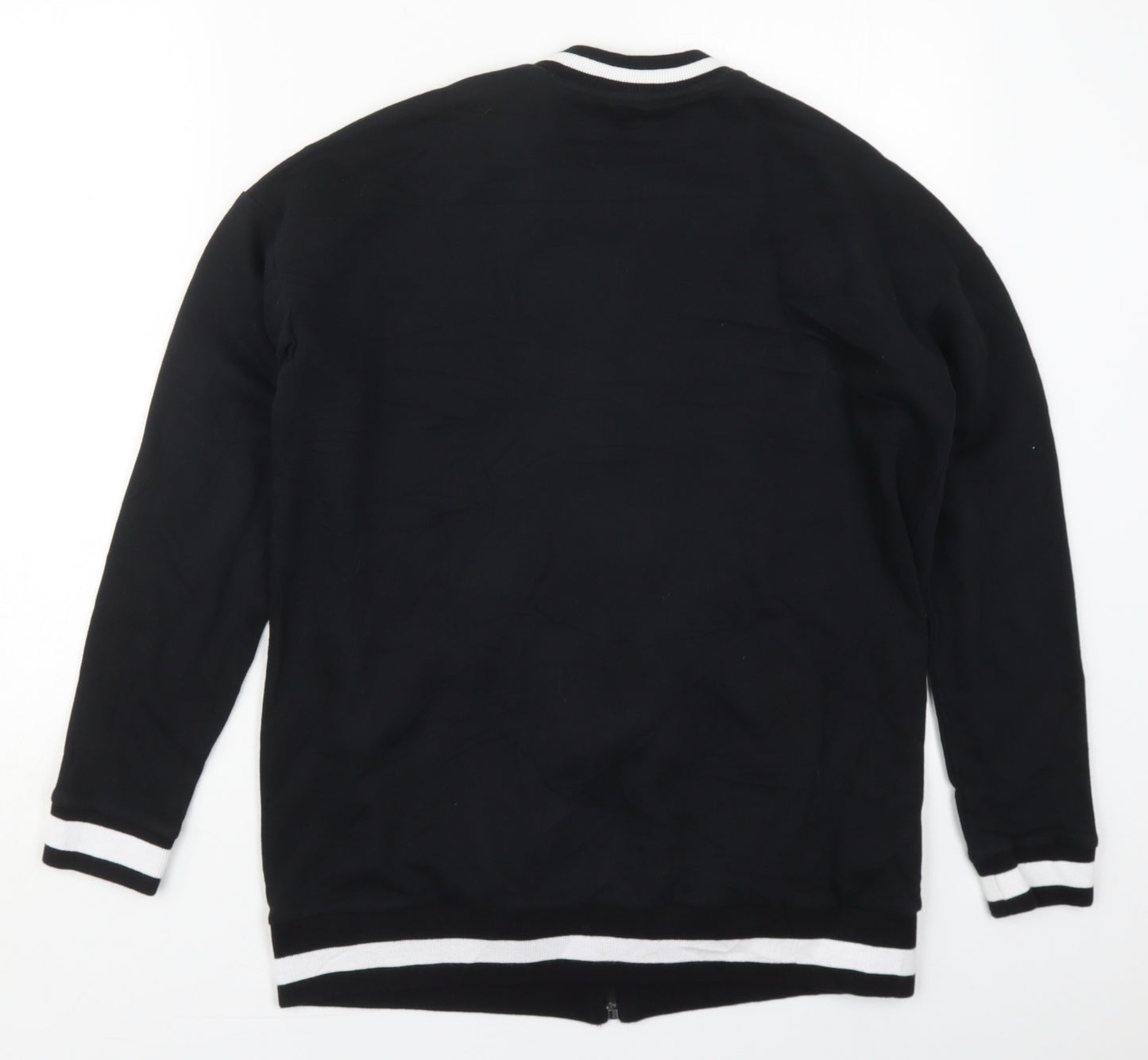 ASOS Womens Black  Cotton Full Zip Sweatshirt Size 10  Zip