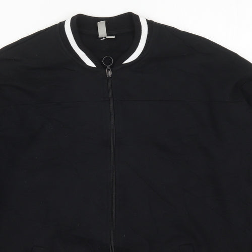 ASOS Womens Black  Cotton Full Zip Sweatshirt Size 10  Zip