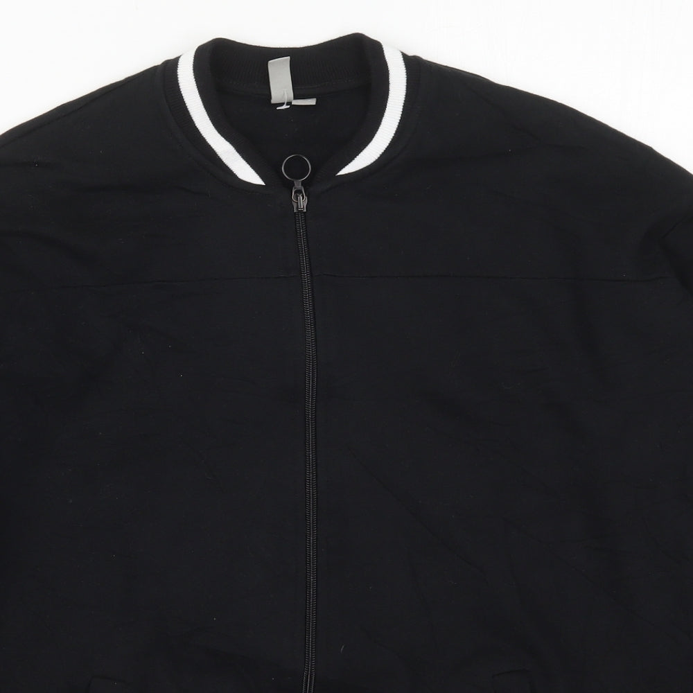 ASOS Womens Black  Cotton Full Zip Sweatshirt Size 10  Zip