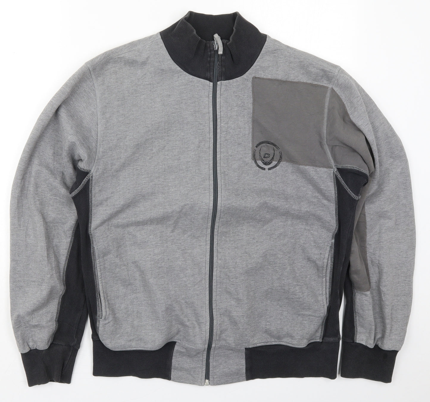 Duck & Cover Mens Grey  Cotton Full Zip Sweatshirt Size L