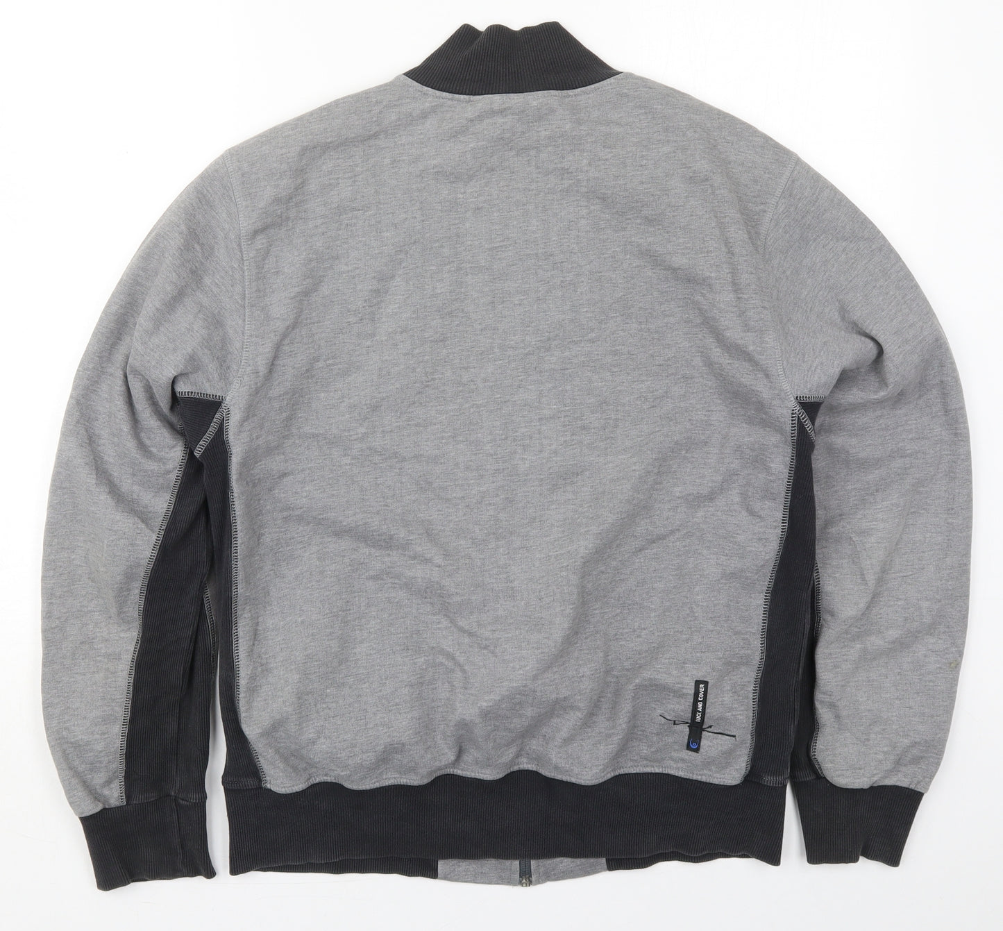 Duck & Cover Mens Grey  Cotton Full Zip Sweatshirt Size L
