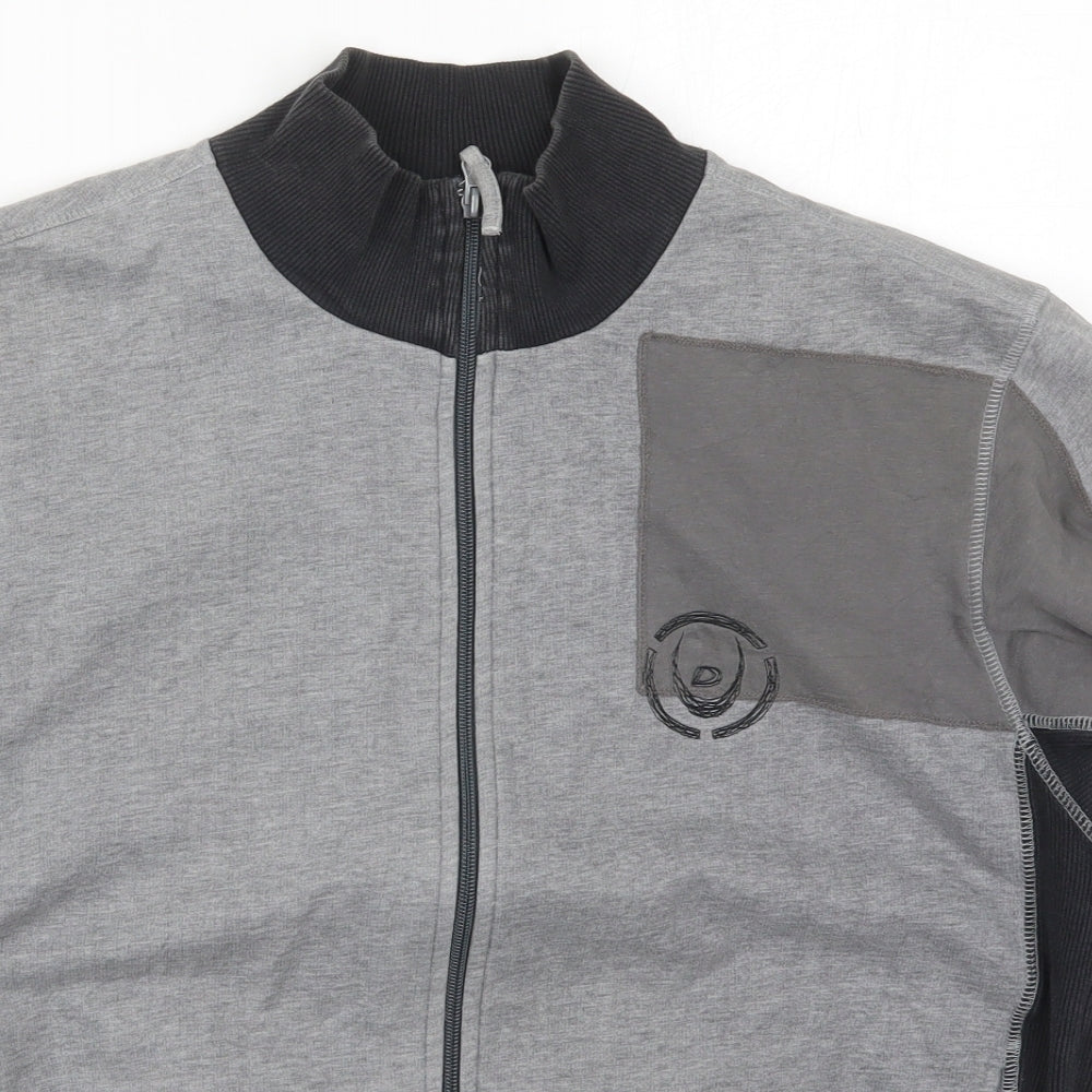 Duck & Cover Mens Grey  Cotton Full Zip Sweatshirt Size L