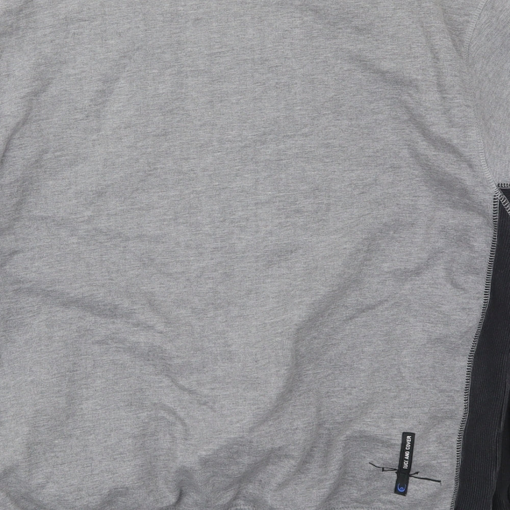 Duck & Cover Mens Grey  Cotton Full Zip Sweatshirt Size L