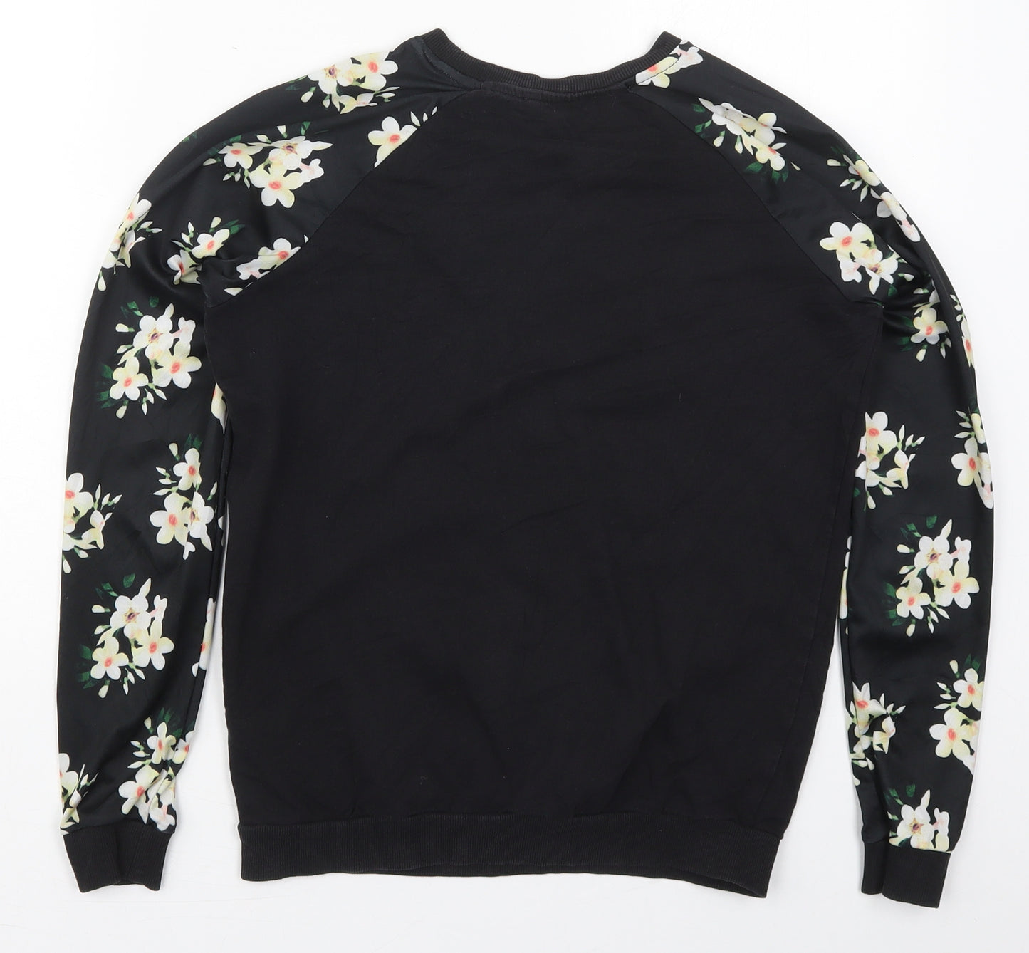 Atmosphere Womens Black Floral Polyester Pullover Sweatshirt Size 8  Pullover