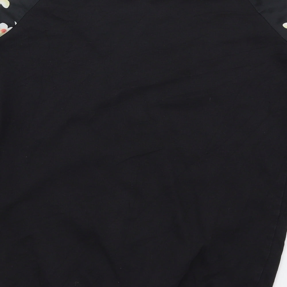 Atmosphere Womens Black Floral Polyester Pullover Sweatshirt Size 8  Pullover