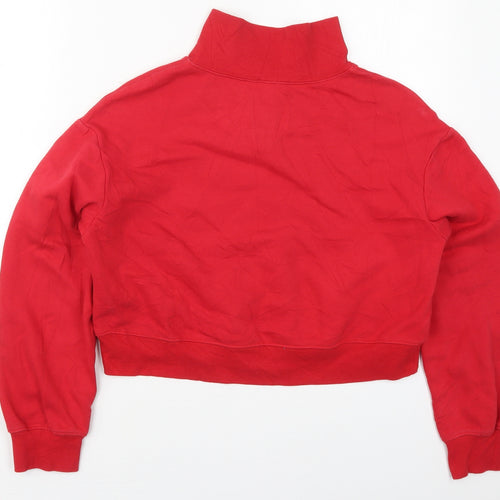 H&M Womens Red  Cotton Pullover Sweatshirt Size XS  Pullover