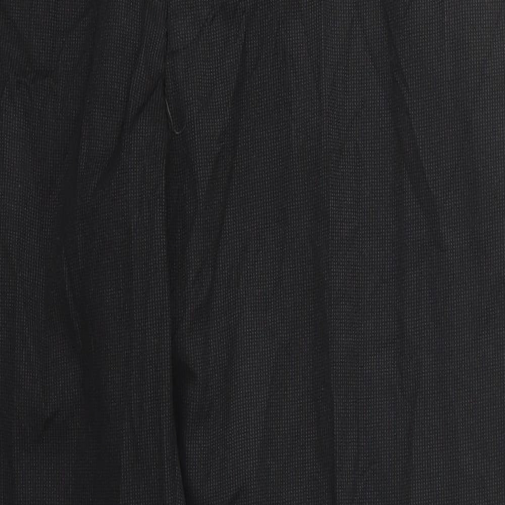 F&F Mens Black Striped Polyester Trousers  Size 34 L31 in Regular Button