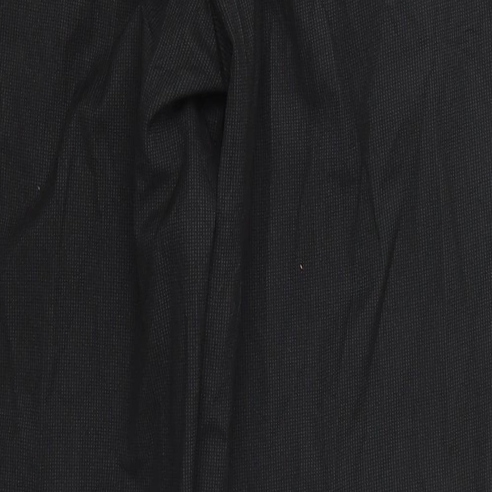 F&F Mens Black Striped Polyester Trousers  Size 34 L31 in Regular Button