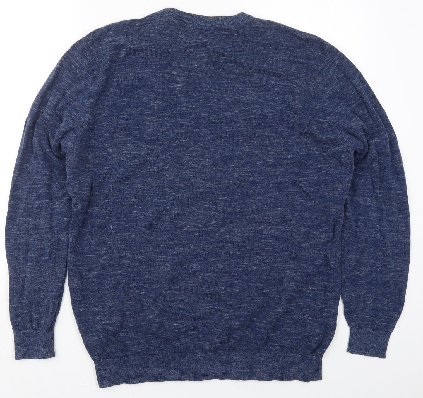 George Mens Blue Crew Neck  Cotton Pullover Jumper Size 2XL