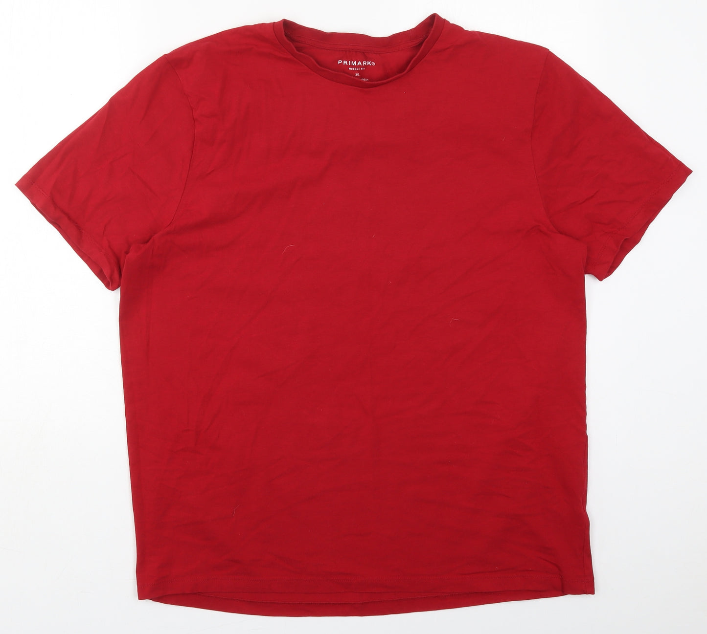 Primark Mens Red  Cotton  T-Shirt Size 3XL Crew Neck