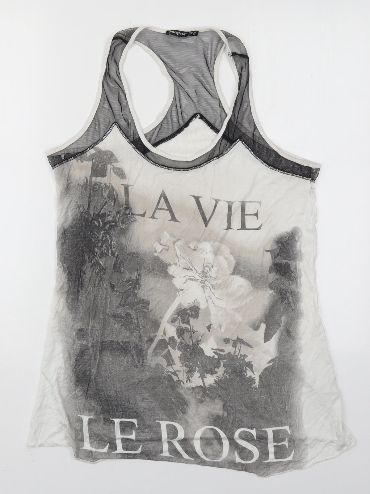 Atmosphere Womens White  Viscose Basic Tank Size 18 Round Neck - La Vie Le Rose
