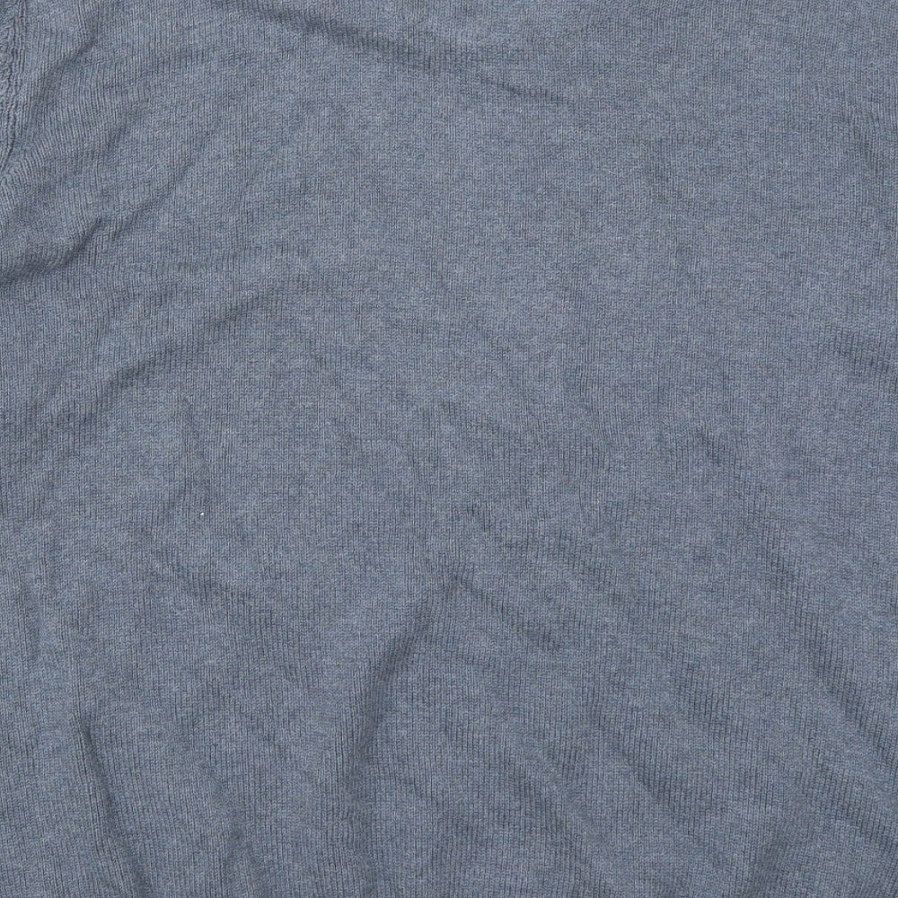 Maine Mens Blue V-Neck  Cotton Pullover Jumper Size 2XL