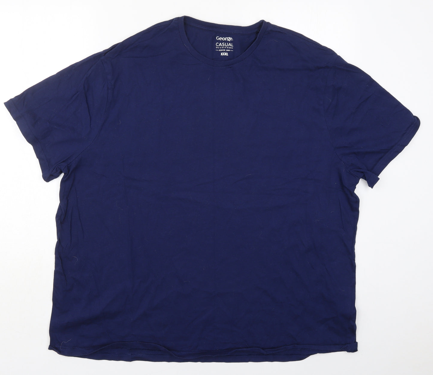 George Mens Blue  Cotton  T-Shirt Size 3XL Crew Neck