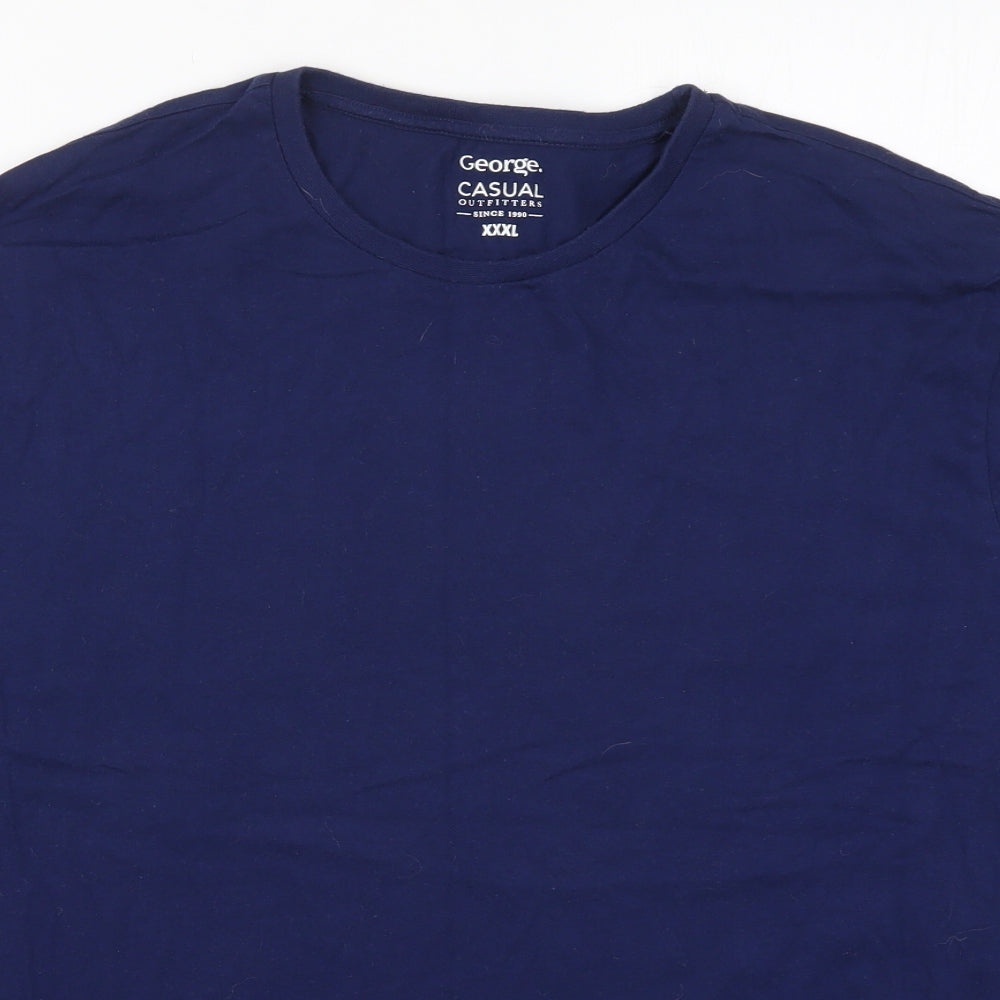 George Mens Blue  Cotton  T-Shirt Size 3XL Crew Neck