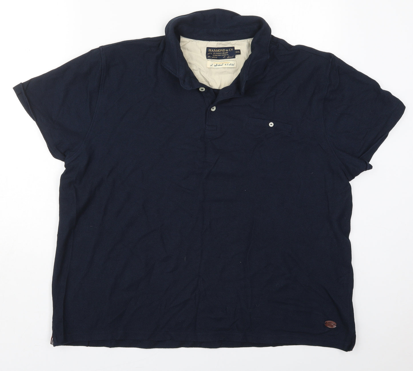 Hammond & Co Mens Blue  Cotton  Polo Size 2XL Collared Pullover