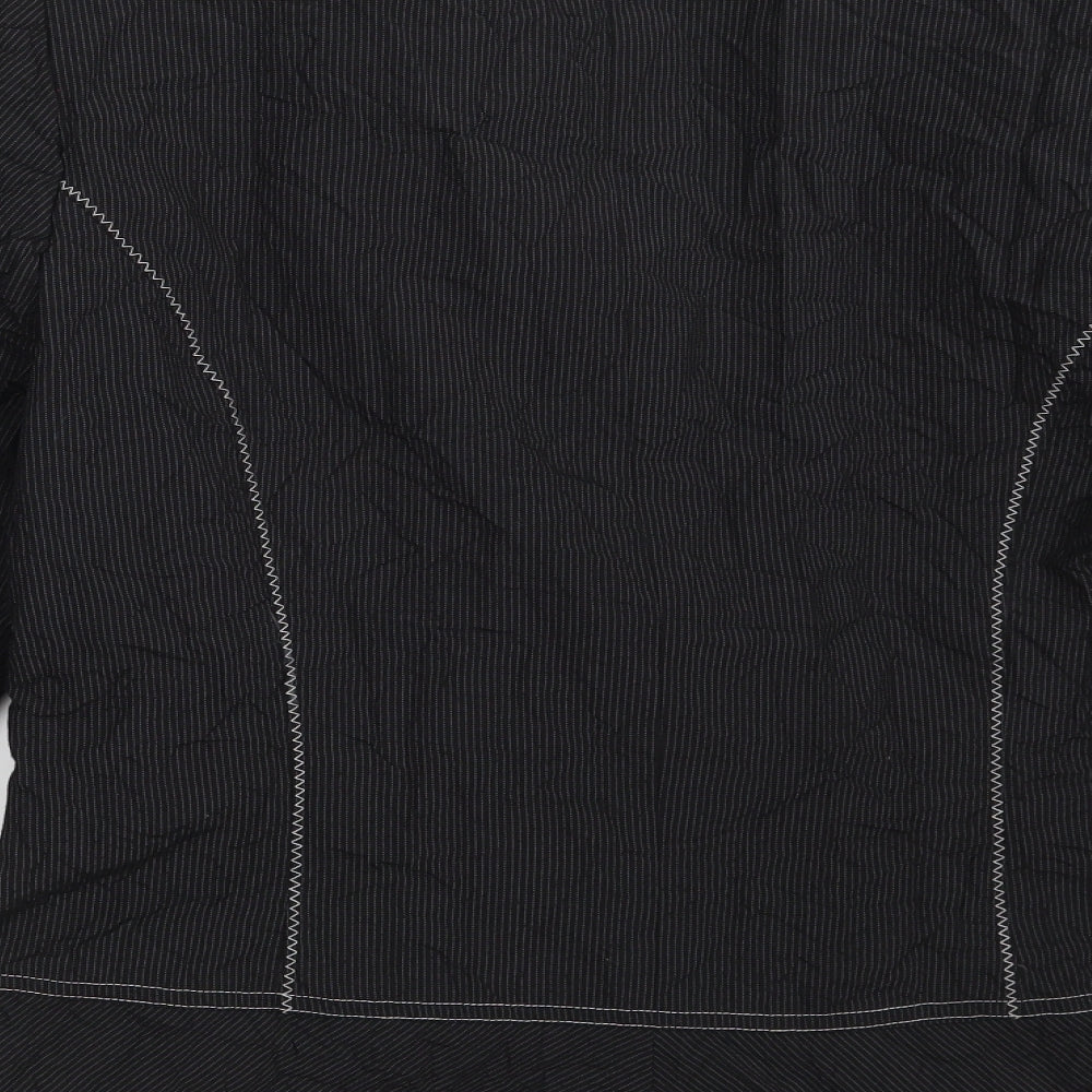 Jensen Womens Black Striped  Jacket Blazer Size 12  Button