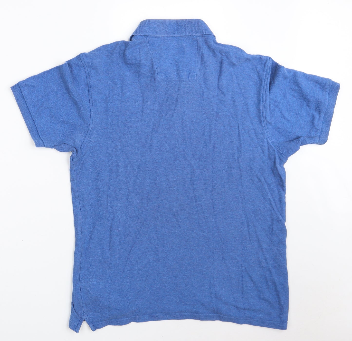 Blue Harbour Mens Blue  100% Cotton  Polo Size M Collared Button