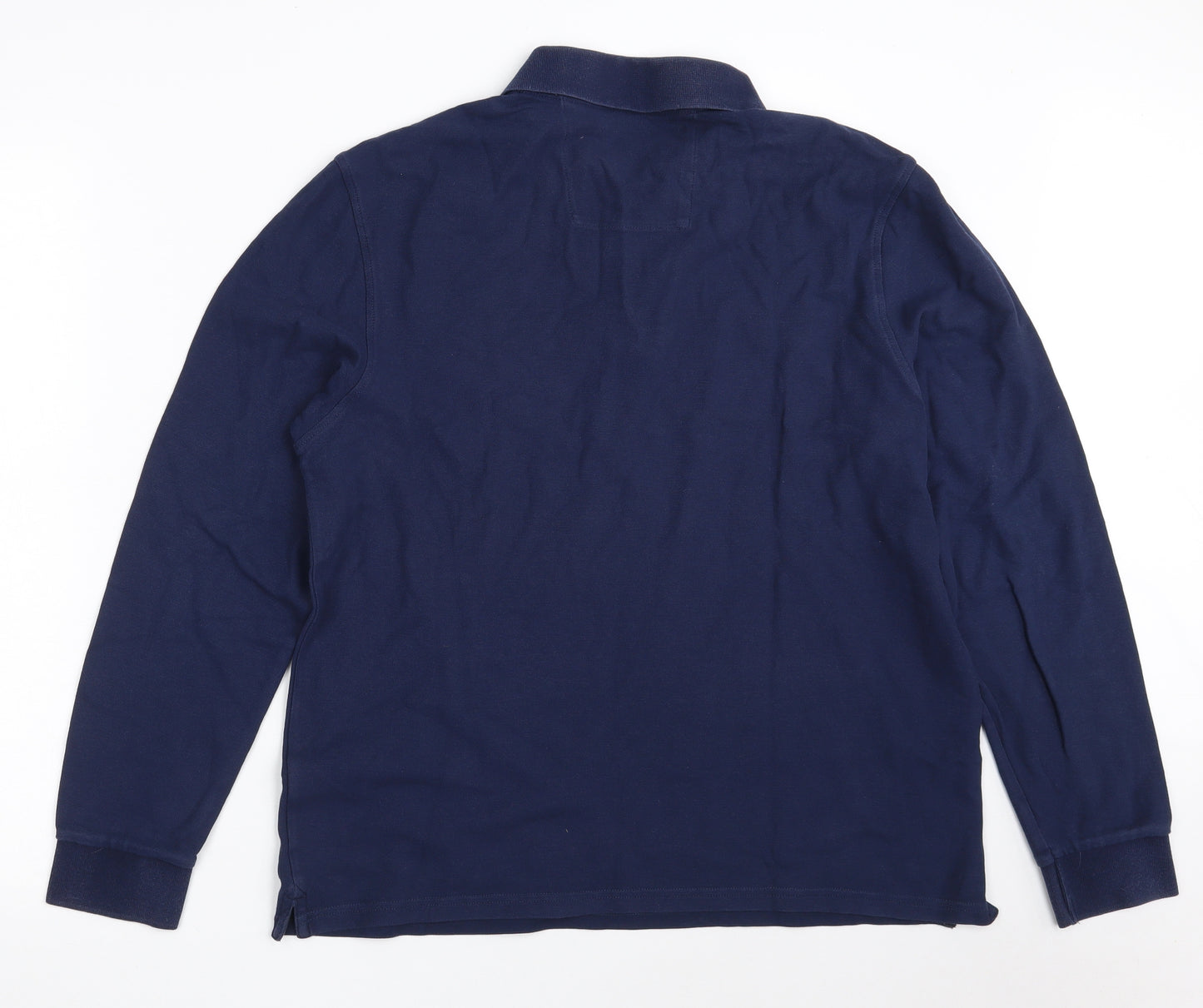 Marks and Spencer Mens Blue  100% Cotton  Polo Size M Collared Button