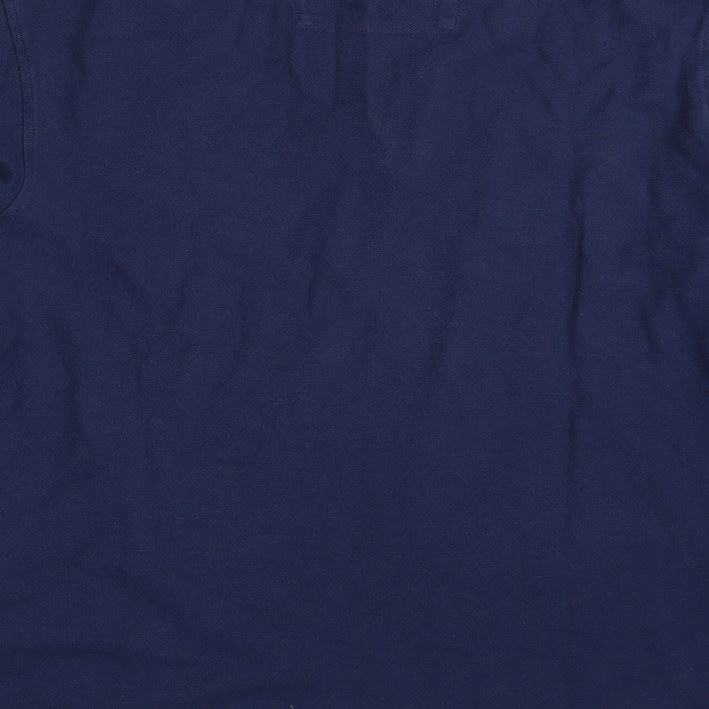 Marks and Spencer Mens Blue  100% Cotton  Polo Size M Collared Button