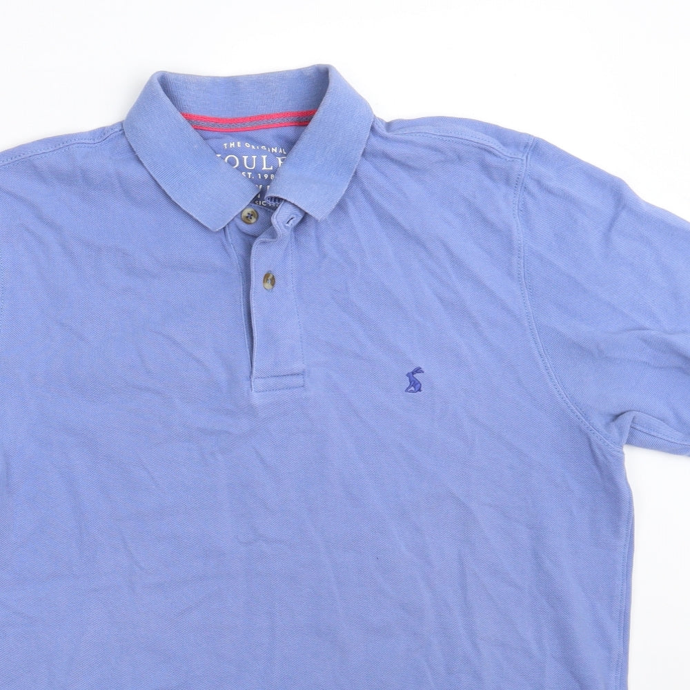 Joules Mens Blue  100% Cotton  Polo Size M Collared Button