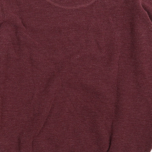 CASAMODA Mens Purple Round Neck  Cotton Pullover Jumper Size M