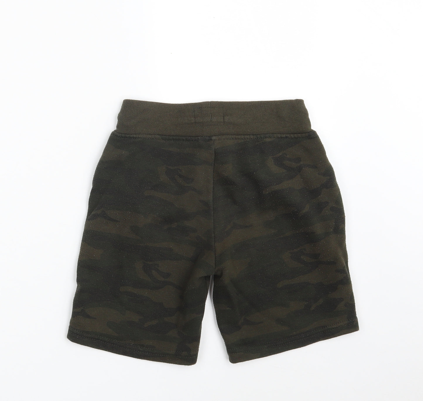 Primark Boys Green Camouflage Polyester Sweat Shorts Size 7-8 Years  Regular