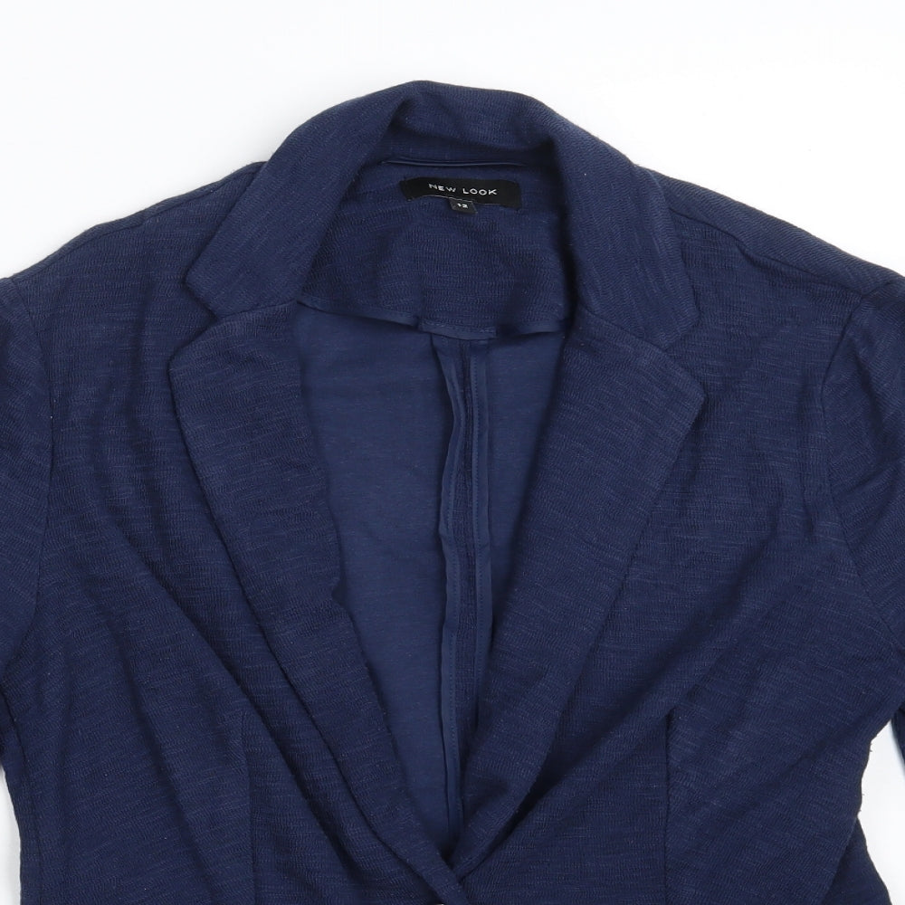 New Look Womens Blue   Jacket Blazer Size 12  Button