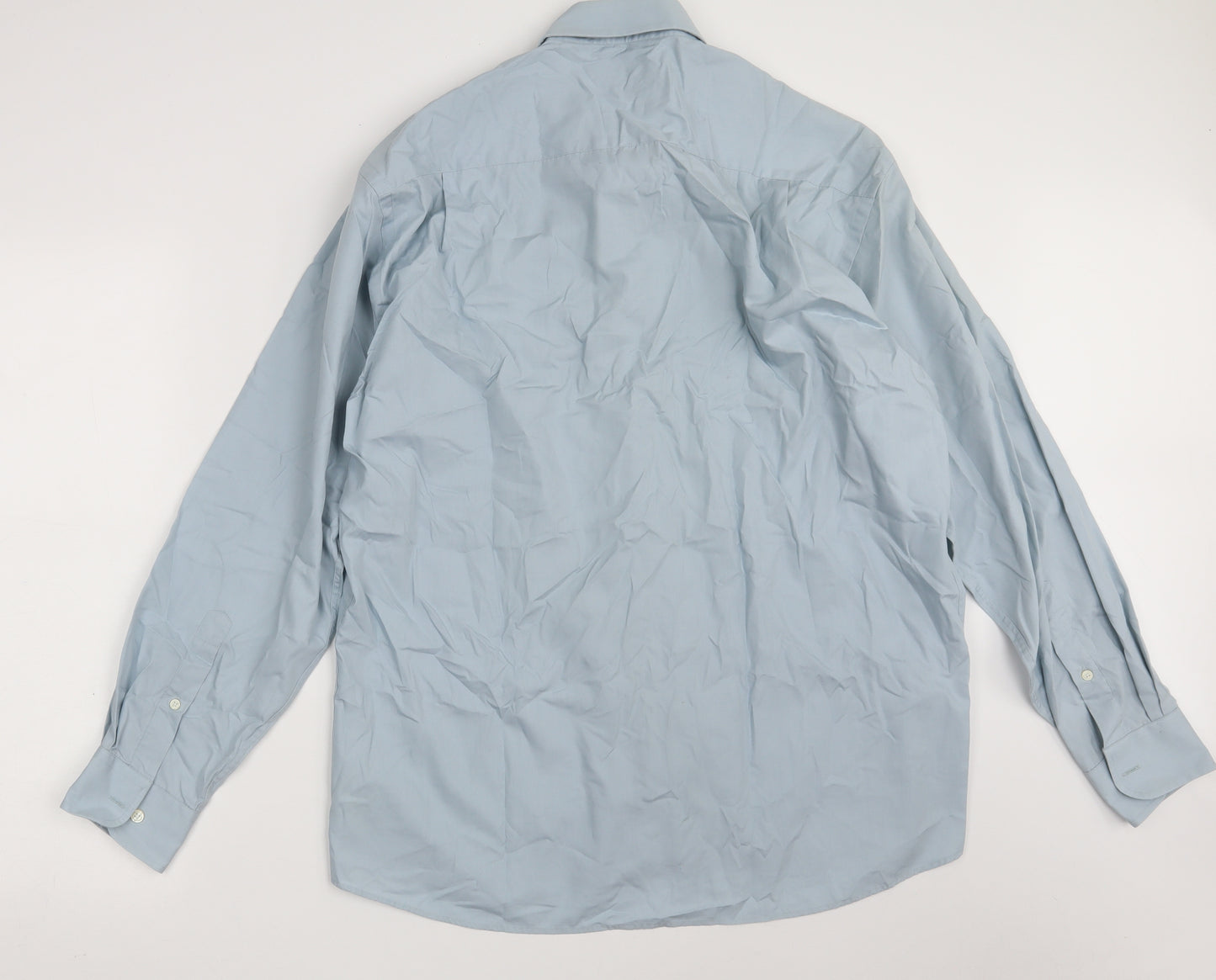 Van Heusen Mens Blue  100% Cotton  Dress Shirt Size 16.5 Collared Button
