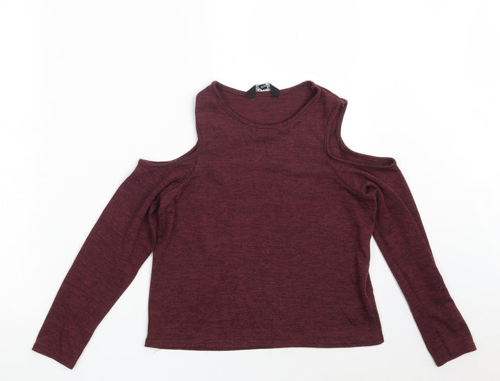 New Look Girls Purple Polyester Pullover Sweatshirt Size 12-13 Years - Cropped