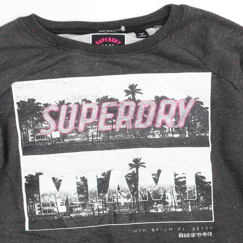 Superdry Womens Grey  Cotton Pullover Sweatshirt Size S   - Miami Beach