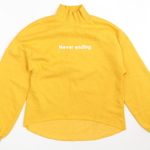 Zara Womens Yellow  Polyester Pullover Sweatshirt Size S   - Never Ending
