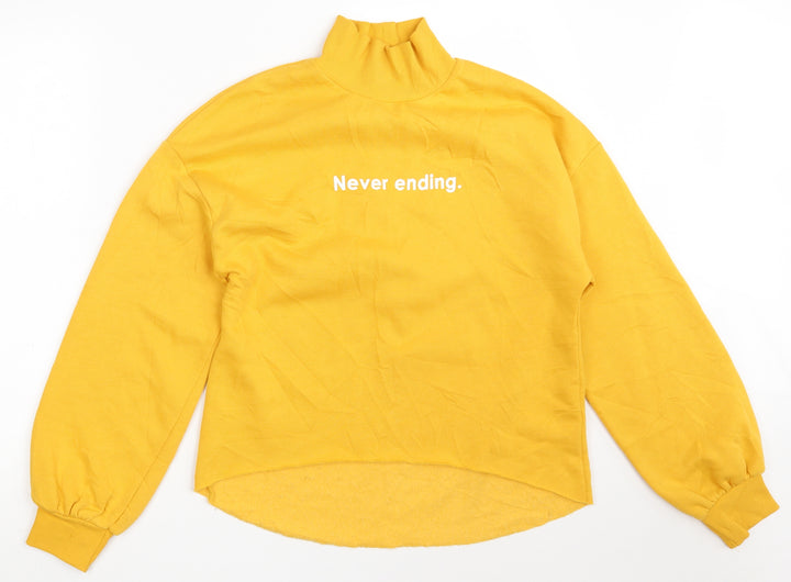 Zara Womens Yellow  Polyester Pullover Sweatshirt Size S   - Never Ending