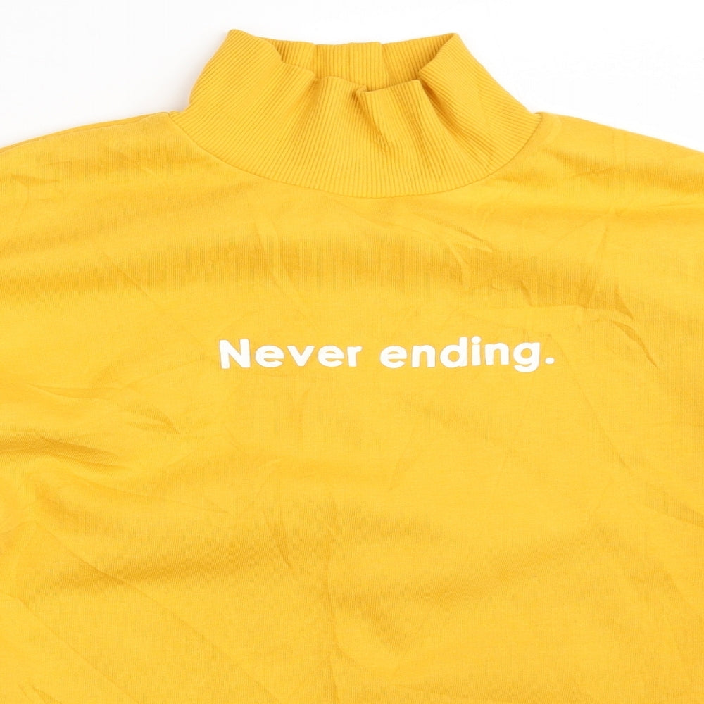 Zara Womens Yellow  Polyester Pullover Sweatshirt Size S   - Never Ending