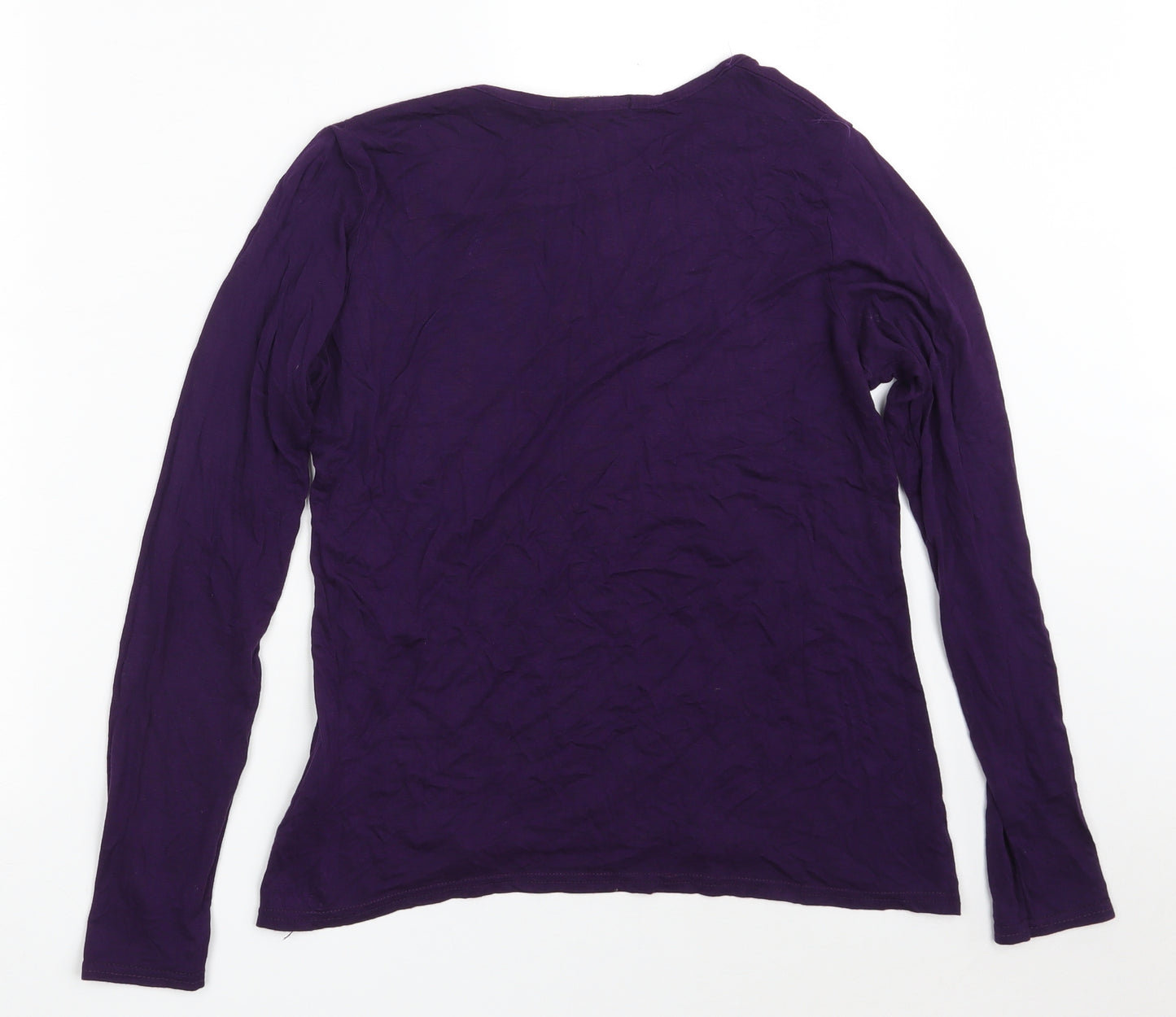 ZUPPE Womens Purple  Viscose Basic T-Shirt Size 16 Round Neck