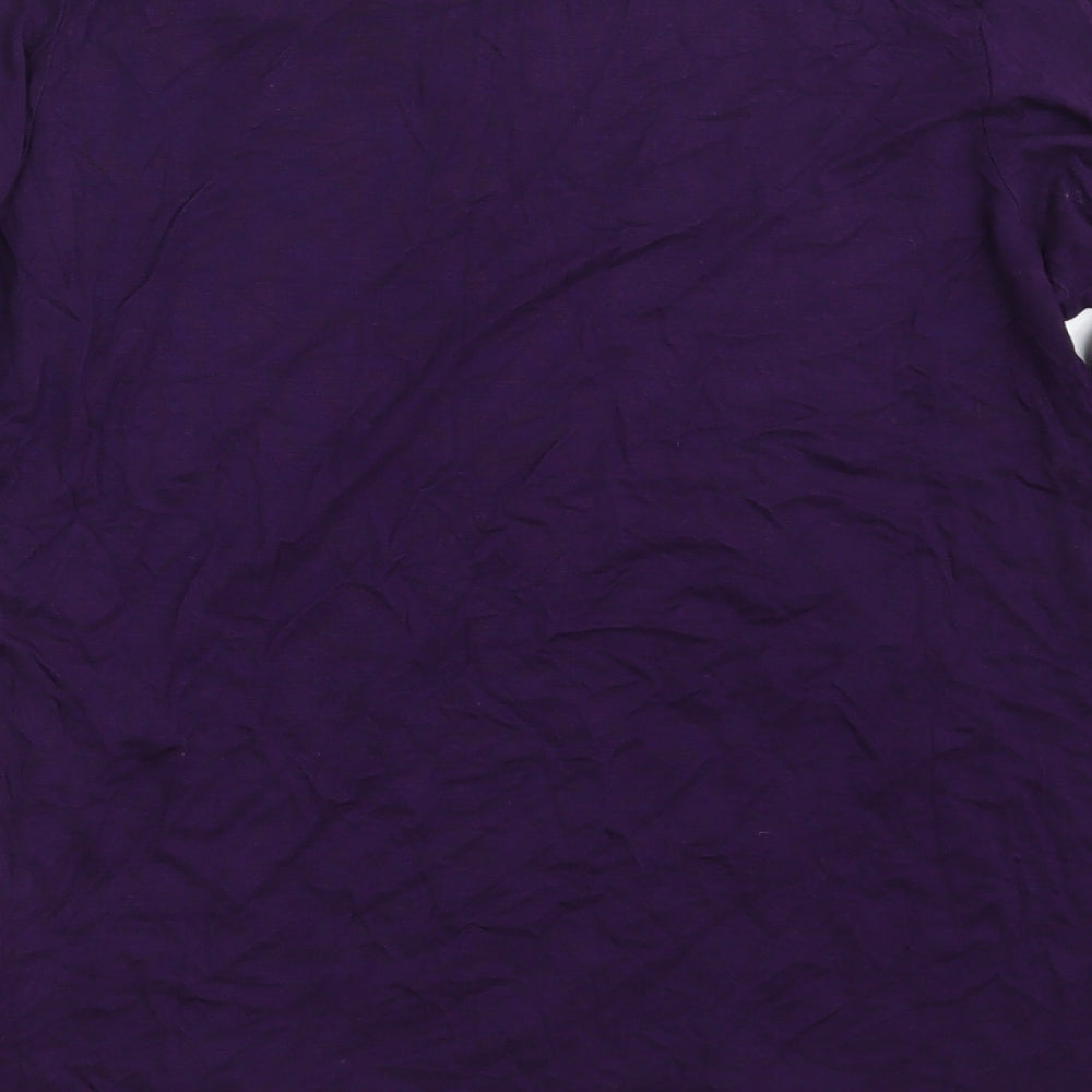ZUPPE Womens Purple  Viscose Basic T-Shirt Size 16 Round Neck