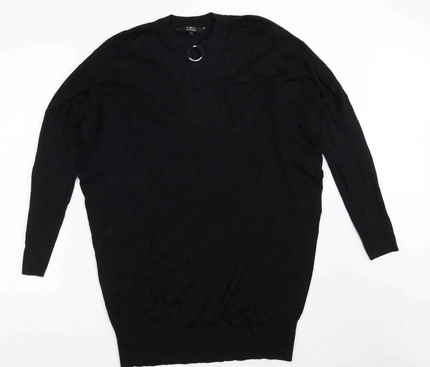 Debenhams Womens Black Round Neck  Viscose Pullover Jumper Size 18